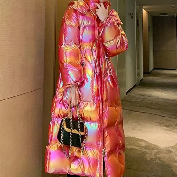 Waterproof Long Parkas Cotton Padded Jacket Women Hooded Thick Warm Snow Coat - Picture 4 of 5